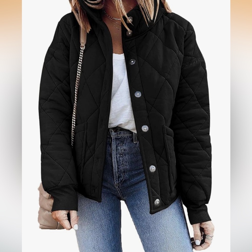 Women's Black Quilted Jacket